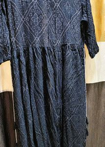 Stylish Black Bandhani Print Kurta
