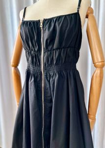 Sleek Black Zip-Front Dress