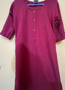 Beautiful Maroon Kurta with Sequins