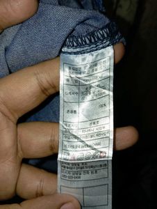 TEENIE WEENIE Blue Denim Shirt with Subtle Pattern