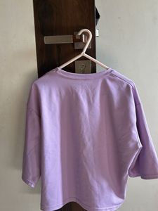Lavender Graphic Print Crop Top