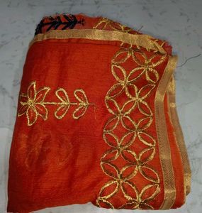 Vibrant  Red ♥️ Embroidered Dupatta