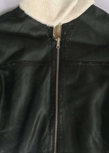 Faux Leather Cropped Jacket