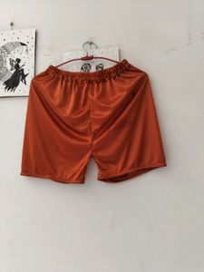 Satin Pyjama Shorts - Burnt Orange