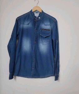 Gesture Men's Blue Denim Shirt