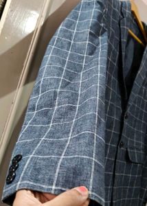 Checked Pattern Gray Blazer
