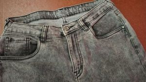 Stylish Grey Acid Wash Jeans