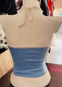 Blue Floral Tube Top
