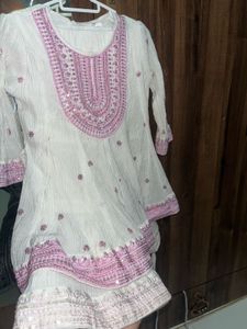 kids Garara Set with Pink Embroidery