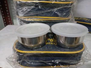 Stainless Steel Lunch Box with Zipper Bag Set