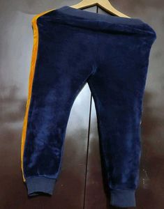 Navy Blue Velvet Winter Pajami For 3- 4 Year Girl