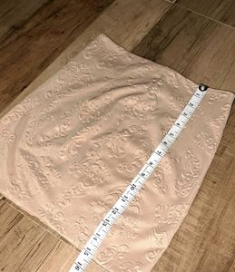 Beige Textured Mini Skirt