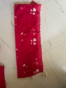 Vibrant Red Embroidered Kurta Set