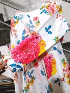 Floral Print Dress with Matching Scarf