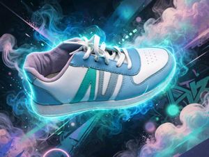 Stylish White &amp; Blue Sneakers