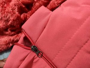 New Pink Winter Jacket with Fur Hood
