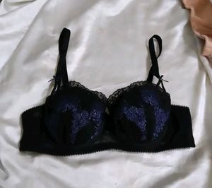 Black & Blue Lace Bra