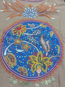 EKOyRamas Cotton Straight Cut Kurta With Embroider