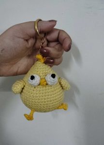 Cute Crochet Chick Keychain
