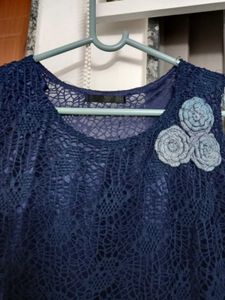 Navy Blue Lace Dress