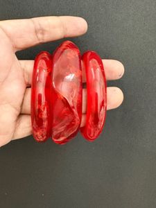 Set of 3 Red and blue Bangle Bracelets