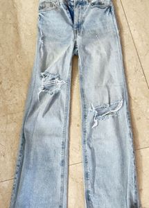 Ripped Wide Leg Jeans