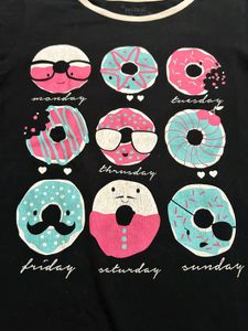 11-12yrs Old Long Sleeve T-shirt Donut Print