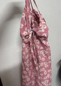 spaghetti dress pink