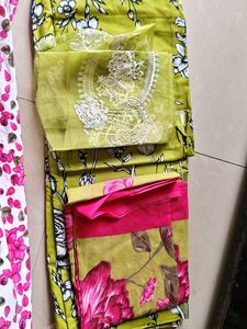 2 patchwork unstitched dress Material