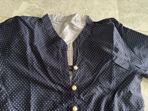 Women's Navy Blue Polka Dot Kurta
