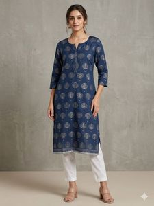 Elegant Blue Printed Kurta