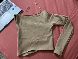 ZARA Stylish Beige  one Long Sleeve Top