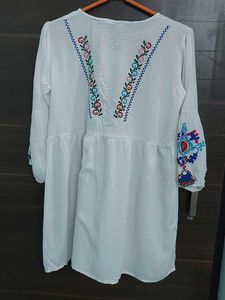 Embroidered White Top