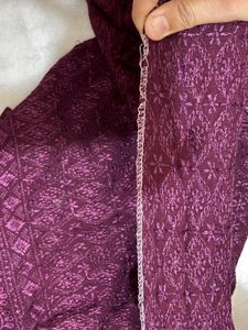 Beautiful Chikankari Violet Kurta