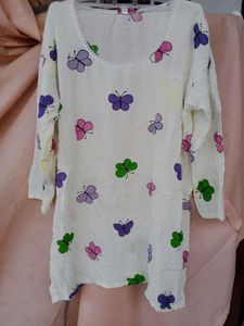 Cute Butterfly Print Kurta Top