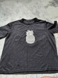 Stylish Black T-Shirt with Pineapple Design