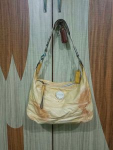 Coach Yellow Patent Leather Hobo Bag