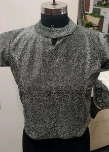 Sparkling Silver Crop Top