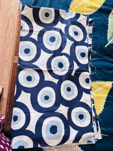 Blue Eye Print Dress Material