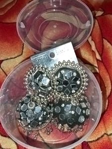 Mirror Work Jhumka Earrings &Stude