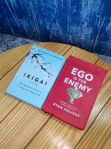 Hardcover Books Set Of 2 International Bestselling Self-Help Personal Growth Books Ikigai