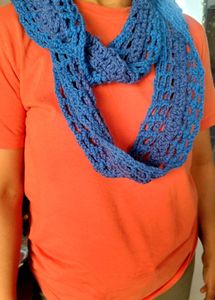 **Elegant Blue Crochet Muffler/Fashionablw
