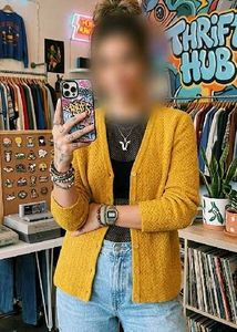 Mustard Yellow Knit Cardigan