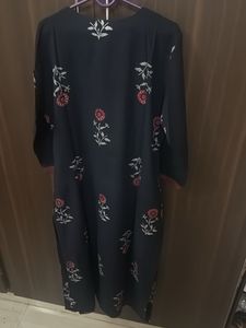 Elegant Dark Blue Floral Print Kurta