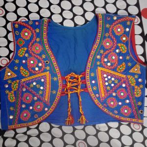 Embroidered Blue Vest