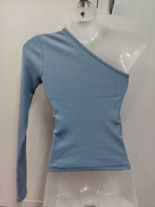 blue on shoulder sleeves top