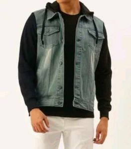 Denim Jacket with Hoodie m size