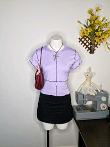 Lilac Lettuce Hem Top