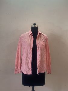 Chic Pink Striped Button-Up Shirt