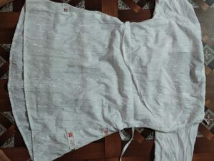 White Embroidered short kurti